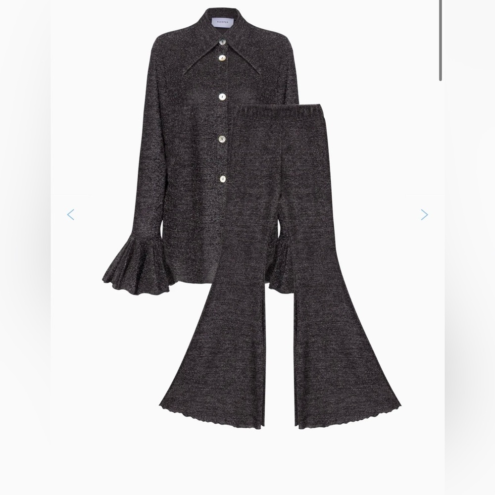 Sleeper US Lurex Lounge Suit with Pants in Black MEDIUM